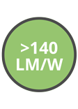 LED Streifen mit einer Lichtausbeute von mehr als 140 lm / W