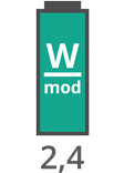 Stromverbrauch: 2,4 W/mod