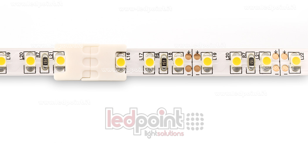 Steckverbinder für Anschluss der einfarbigen LED-Streifen 2835 und 3528 (PCB 8mm), verkleinerte Version Steckverbinder für Anschluss der einfarbigen LED-Streifen 2835 und 3528 (PCB 8mm), verkleinerte Version