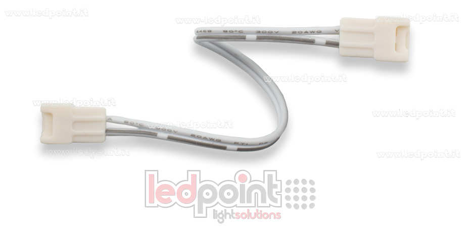 Connettore doppio con cavo da 14cm 20 AWG per strisce led 2835 e 3528 monocromatiche, versione ridotta Connettore doppio con cavo da 14cm 20 AWG per strisce led 2835 e 3528 monocromatiche, versione ridotta