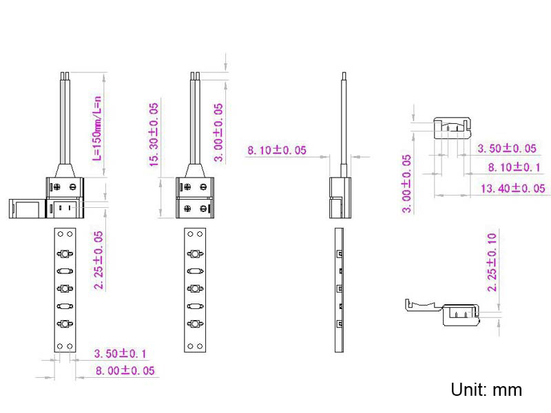 Connector waterproof with 14cm cable for IP65/IP53 2835 and 3528 monochrome LED strips (8mm PCB), small version Connector waterproof with 14cm cable for IP65/IP53 2835 and 3528 monochrome LED strips (8mm PCB), small version