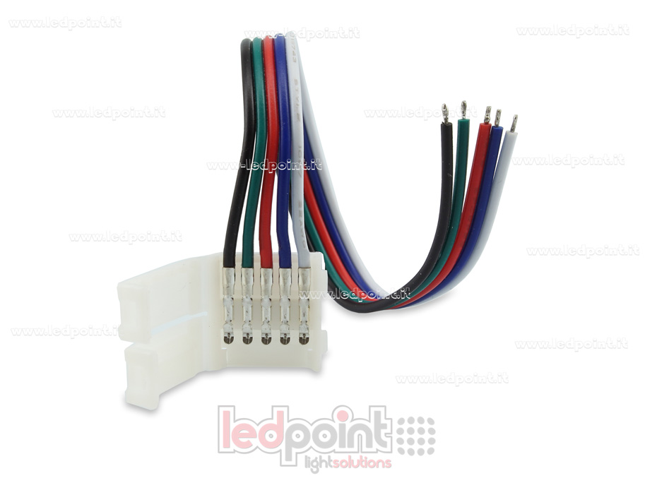 Connector with 14cm cable, strip 12mm RGBW Connector with 14cm cable, strip 12mm RGBW