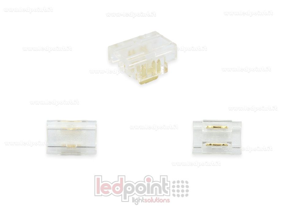 Connettore trasparente per giunzione di strisce led e COB con PCB da 5mm, 2 pin Connettore trasparente per giunzione di strisce led e COB con PCB da 5mm, 2 pin
