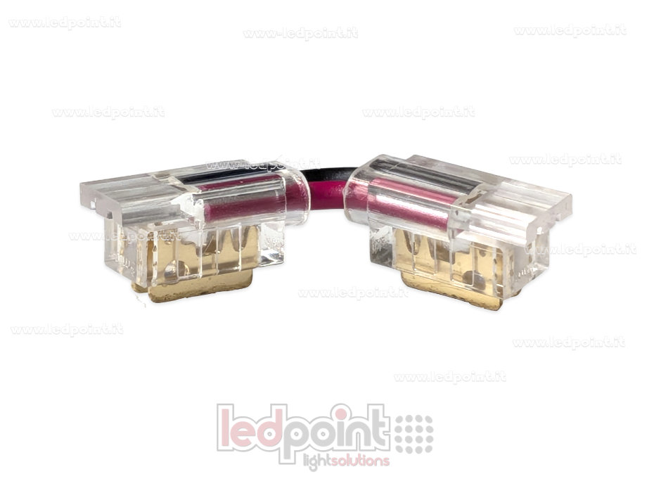 Connettore a L per giunzione di strisce led con PCB da 5 e 6mm, 2 pin