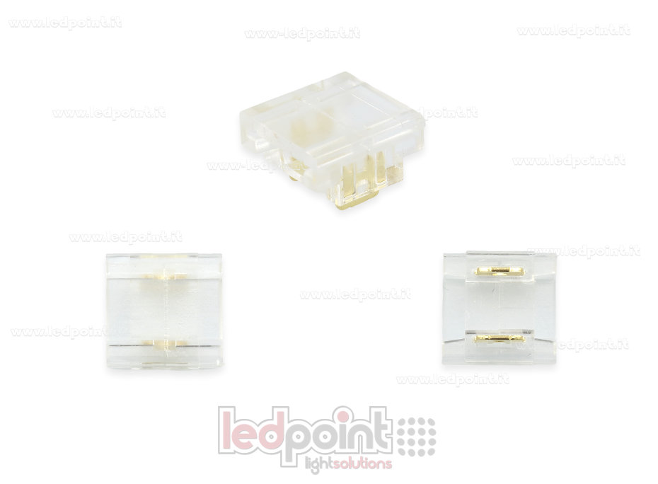 Connettore trasparente per giunzione di strisce led e COB con PCB da 8mm, 2 pin Connettore trasparente per giunzione di strisce led e COB con PCB da 8mm, 2 pin