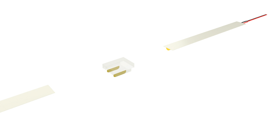 Connettore trasparente per giunzione di strisce led e COB con PCB da 5mm, 2 pin Connettore trasparente per giunzione di strisce led e COB con PCB da 5mm, 2 pin