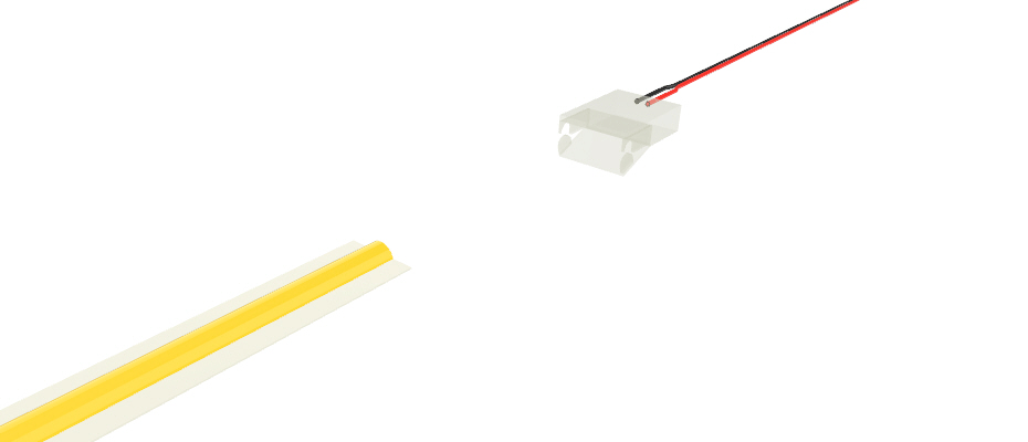 Connettore trasparente a 2 pin con cavo da 2m e uscita Dupont per strisce led e COB da 10mm di PCB