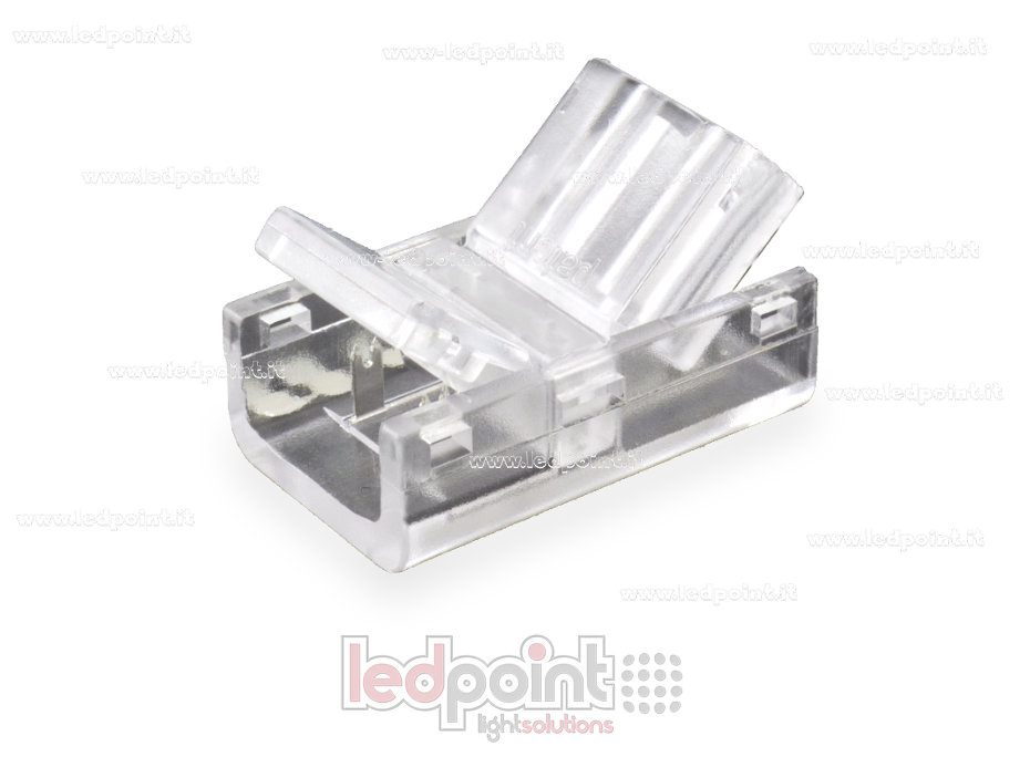 Verbinder für 10mm PCB LED- und COB-Streifen, 2 Pins und cabel, transparente reduzierte Version Verbinder für 10mm PCB LED- und COB-Streifen, 2 Pins und cabel, transparente reduzierte Version