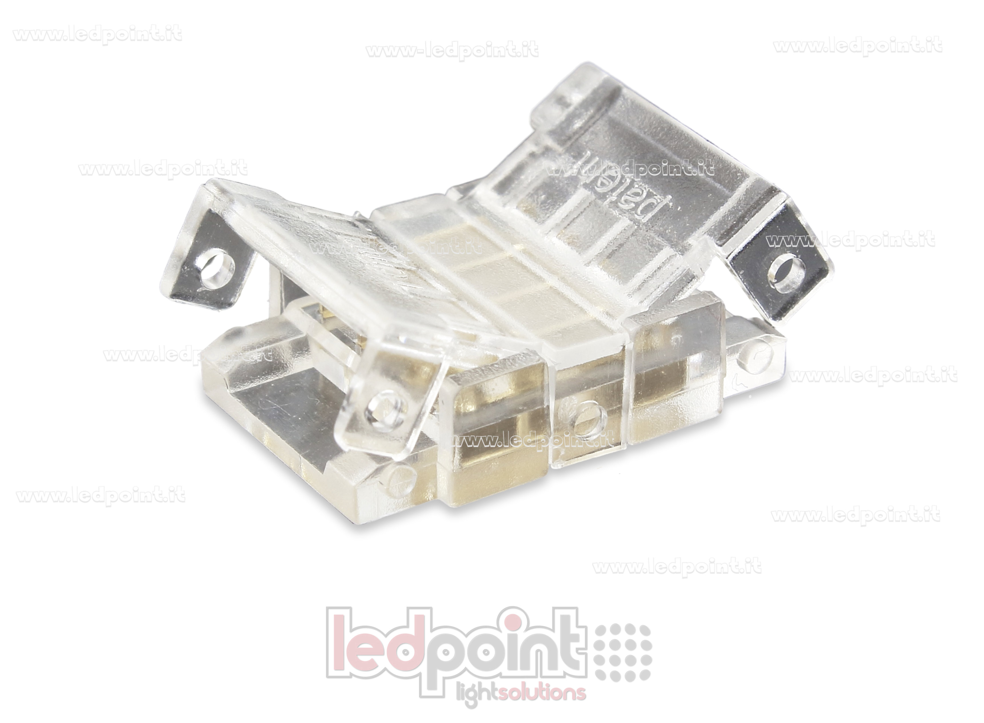 Transparent 4-pin connector for joining 10mm PCB LED strips Transparent 4-pin connector for joining 10mm PCB LED strips