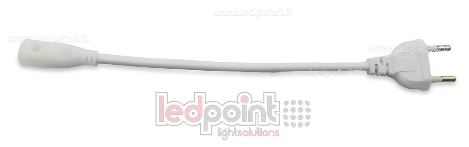 Connector with 20cm cable and plug for 230V COB LED strips 8mm PCB Connector with 20cm cable and plug for 230V COB LED strips 8mm PCB