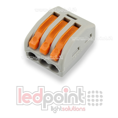 3 lever wire connector for 22-12 AWG (0,2-3,3 mm2) cables 3 lever wire connector for 22-12 AWG (0,2-3,3 mm2) cables