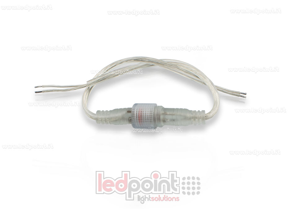 IP65 waterproof connector for single colour strip, 2 pins, 22-20 AWG