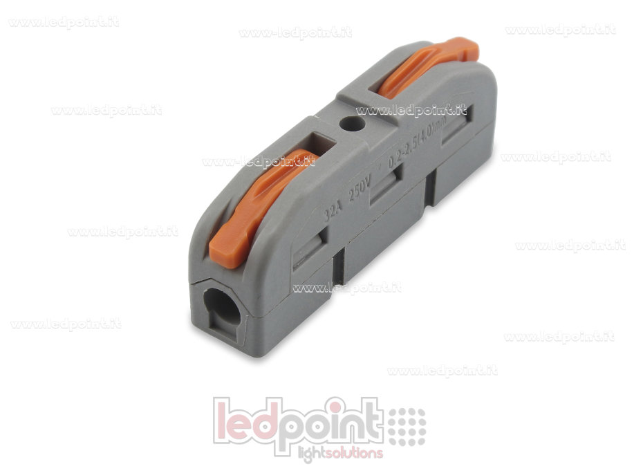 Connettore rapido 1 filo a levetta per cavi 32A 250V (0,2-2.5(4.0)mm²) Connettore rapido 1 filo a levetta per cavi 32A 250V (0,2-2.5(4.0)mm²)