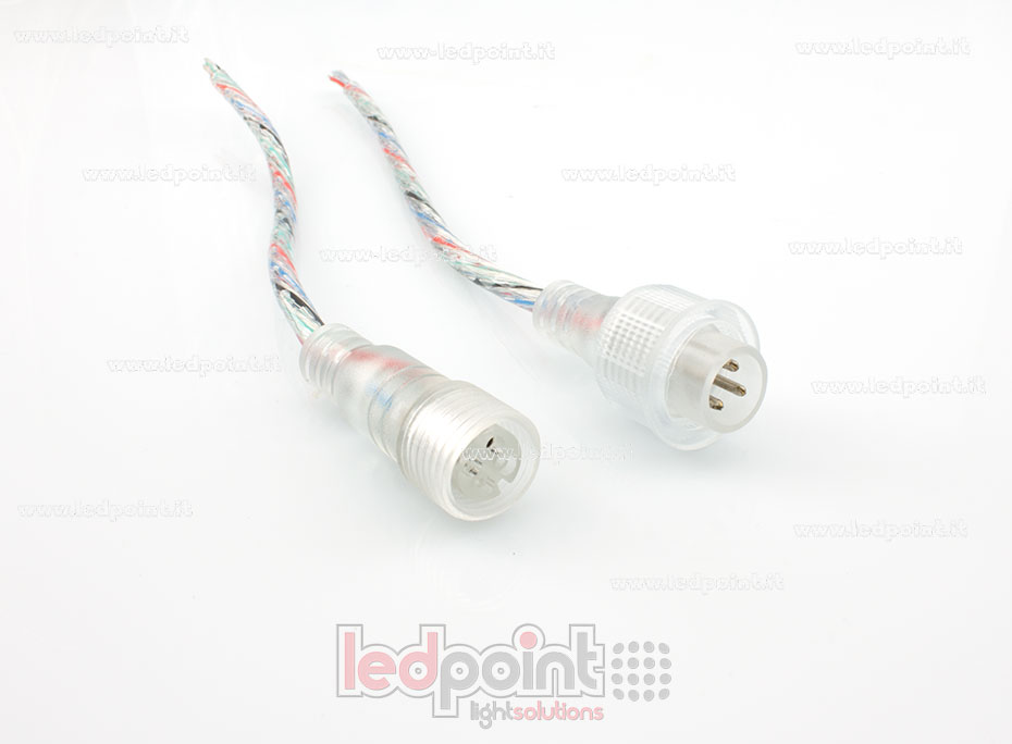 IP65 waterproof connector for RGB strip, 4 pins, 22-20 AWG IP65 waterproof connector for RGB strip, 4 pins, 22-20 AWG