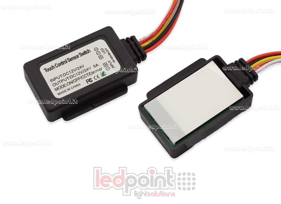 Switch touch CCT bianco e blu per specchiera, 5A 12-24V Switch touch CCT bianco e blu per specchiera, 5A 12-24V