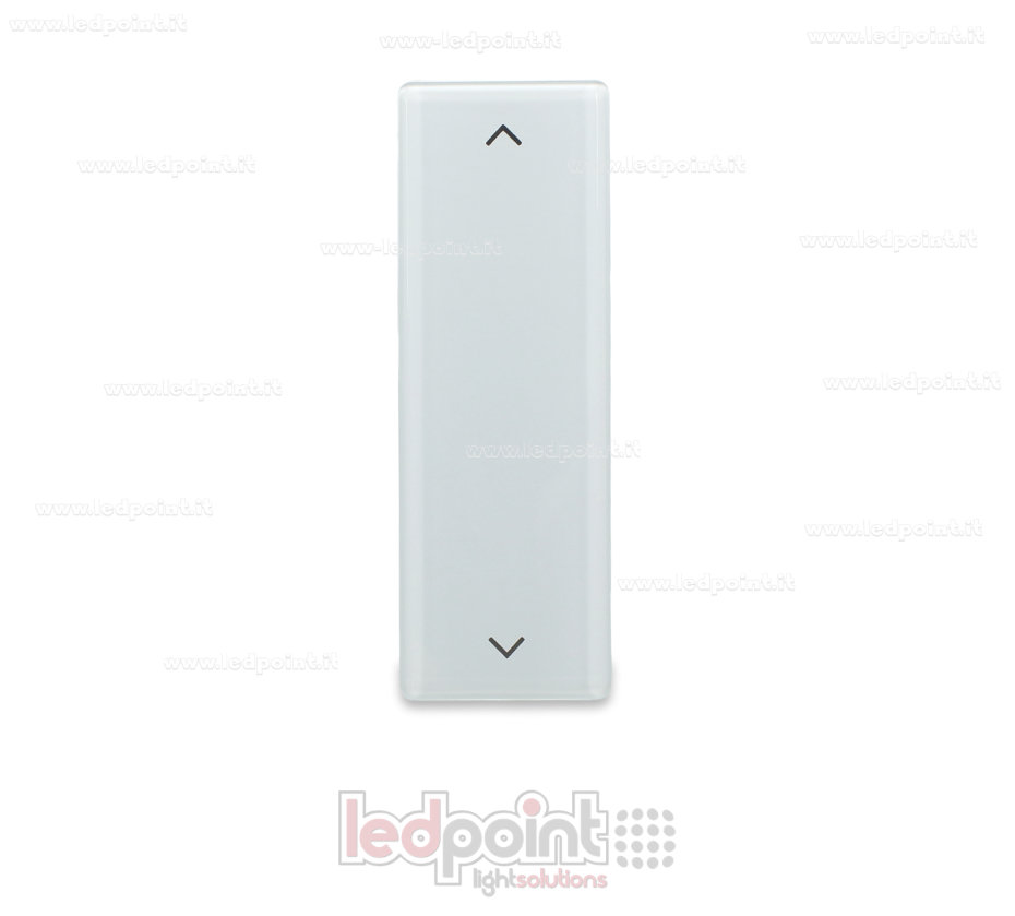 Telecomando da parete 86x28mm in vetro con 2 pulsanti bianco, 433Mhz Telecomando da parete 86x28mm in vetro con 2 pulsanti bianco, 433Mhz