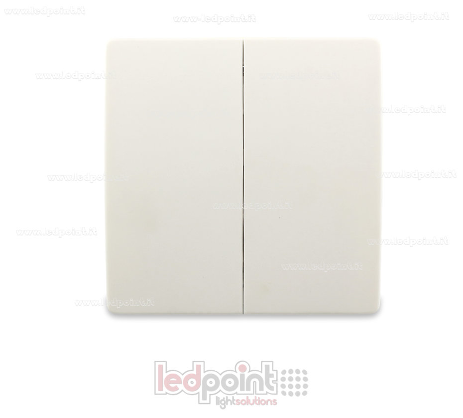 Telecomando da parete 86x86mm con 2 pulsanti bianco, 433Mhz Telecomando da parete 86x86mm con 2 pulsanti bianco, 433Mhz