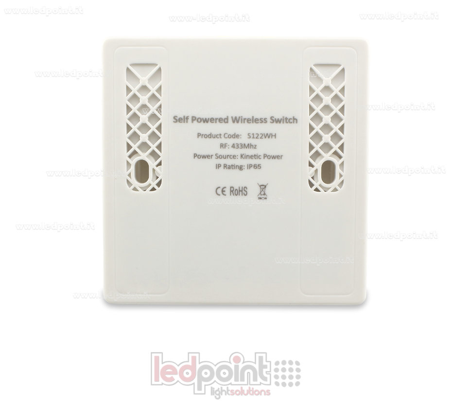 Telecomando da parete 86x86mm con 2 pulsanti bianco, 433Mhz Telecomando da parete 86x86mm con 2 pulsanti bianco, 433Mhz