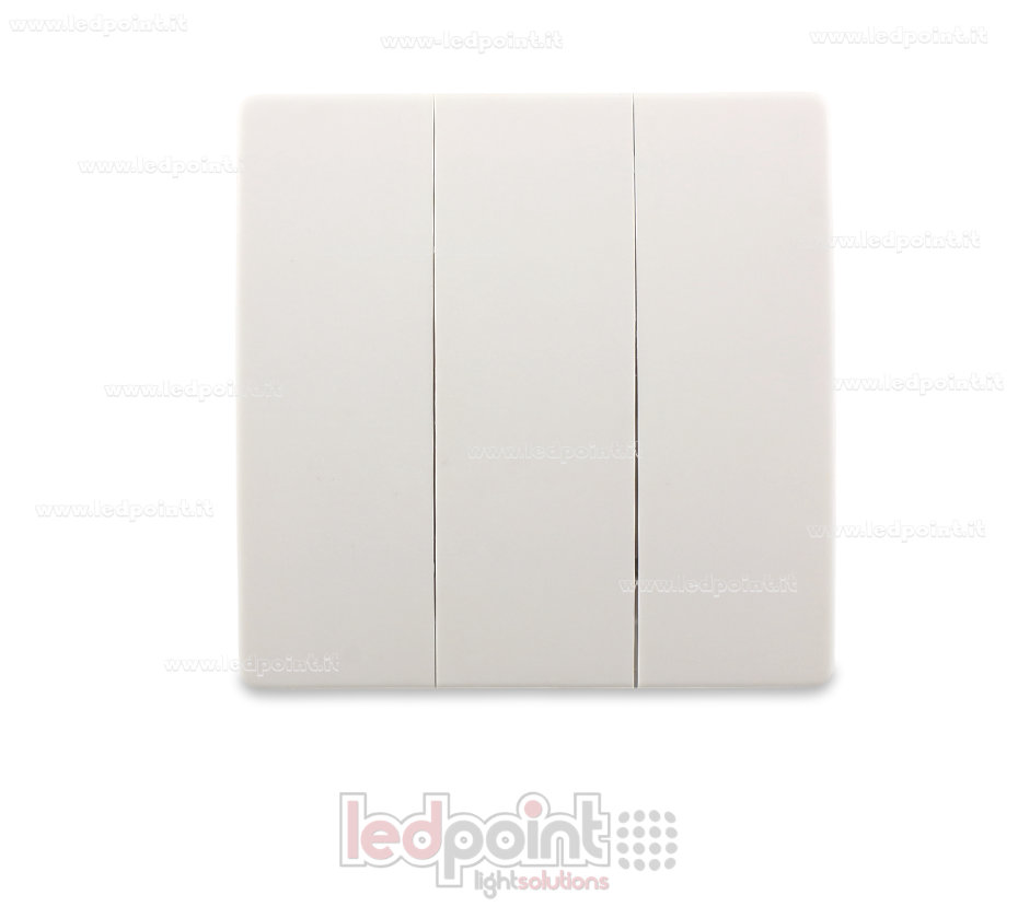 Weiße Wandfernbedienung 86x86mm mit 3 Knöpfen, 433Mhz Weiße Wandfernbedienung 86x86mm mit 3 Knöpfen, 433Mhz