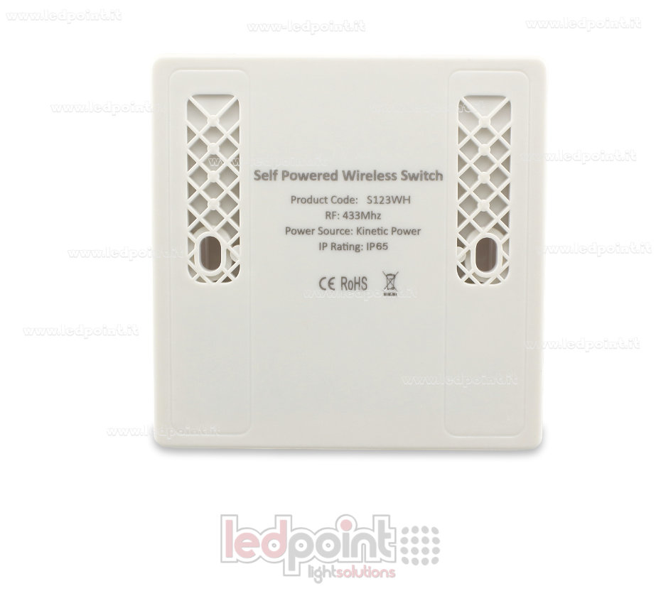 Weiße Wandfernbedienung 86x86mm mit 3 Knöpfen, 433Mhz Weiße Wandfernbedienung 86x86mm mit 3 Knöpfen, 433Mhz