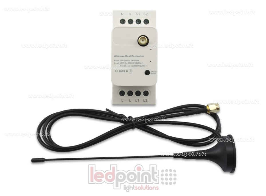 2-channel controller*10A, 110/240V, 1000W/ch RF 433Mhz 2-channel controller*10A, 110/240V, 1000W/ch RF 433Mhz