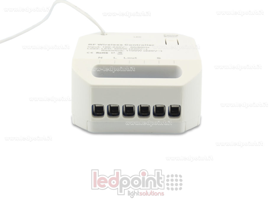 Monochromatic controller 110/240V, 500W RF 433Mhz, with On/Off button (non-dimmable)