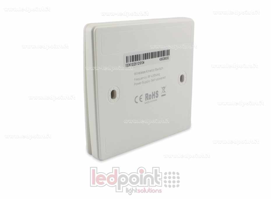 Wall-mounted button, white, self-powered