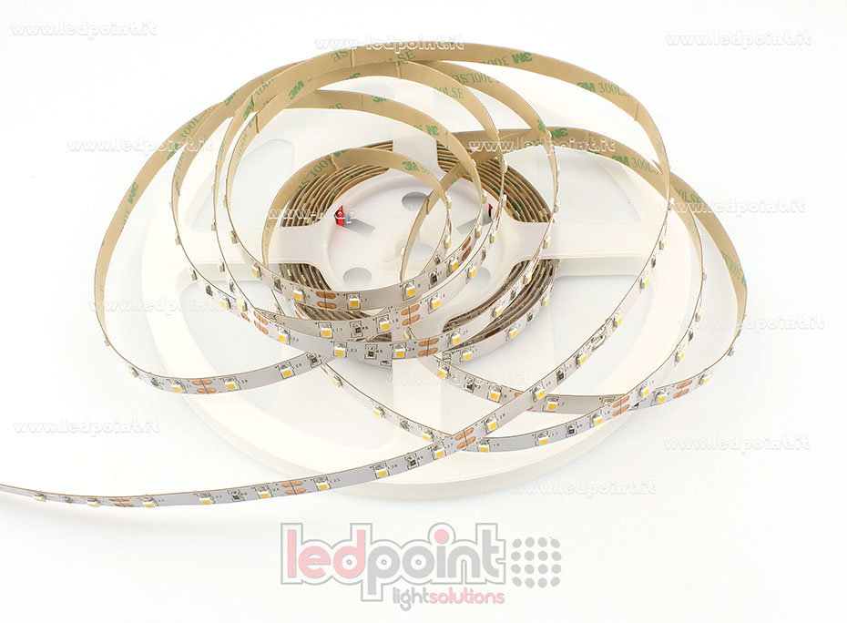 Striscia led 3528 12V IP20 2900-3100K 60led/m F52-300-60321
