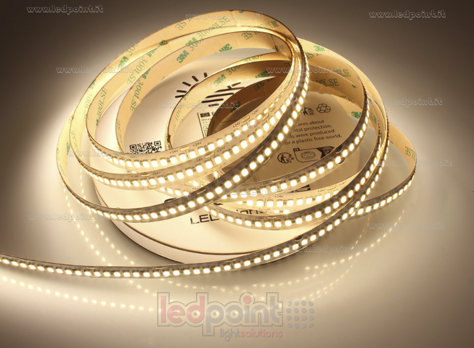 Striscia led 2835 24V IP20 3000K 3step 238led/m