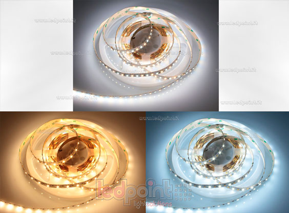 Striscia led 2835 24V IP20 2600-6500K 60+60led/m