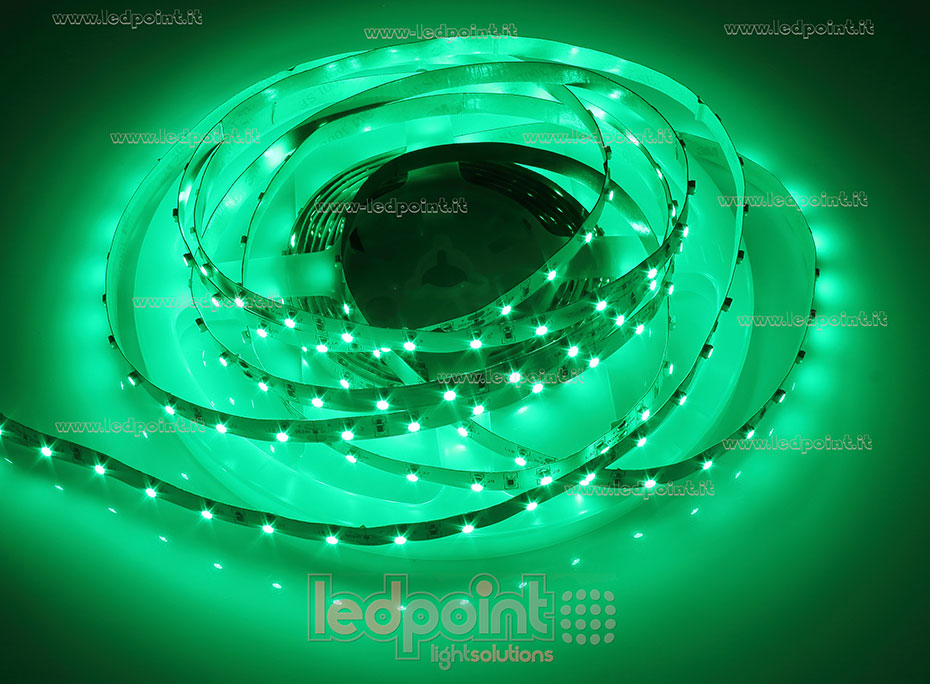 Striscia led 3528 24V IP20 520-525nm 60led/m