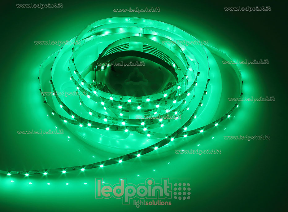 Striscia led 3528 12V IP20 520-525nm 60led/m