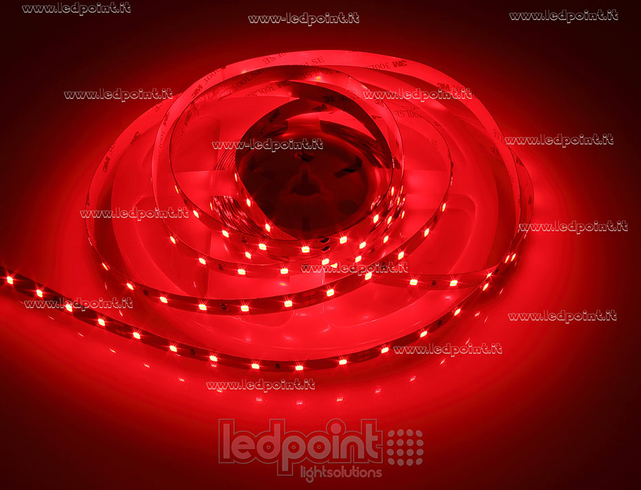Striscia led 2835 24V IP20 620-625nm 60led/m