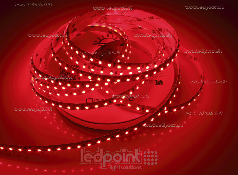 Striscia led 3528 24V IP20 620-625nm 120led/m