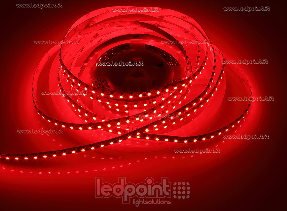 Striscia led 3528 24V IP20 620-625nm 120led/m