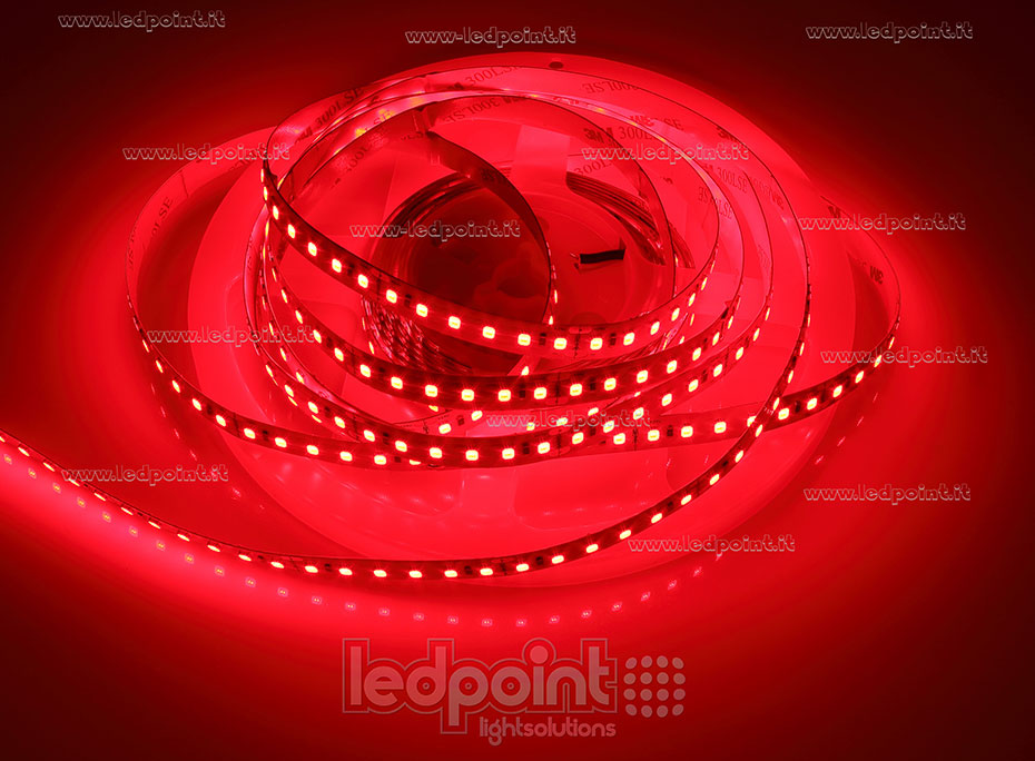 Striscia led 2835 24V IP20 620-625nm 120led/m
