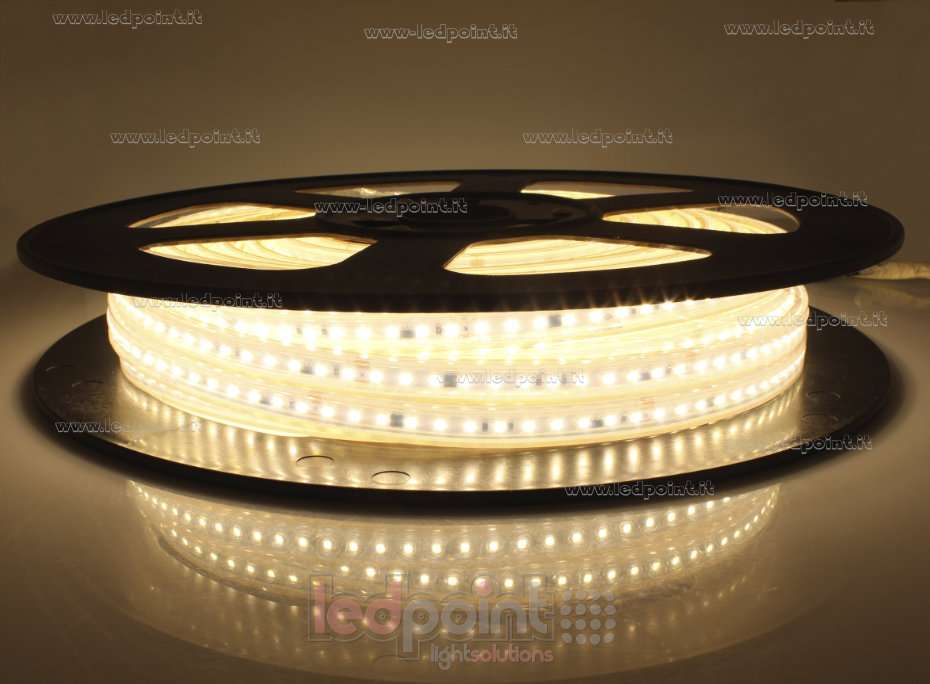 Striscia led 2835 230V IP65 3000K 120led/m