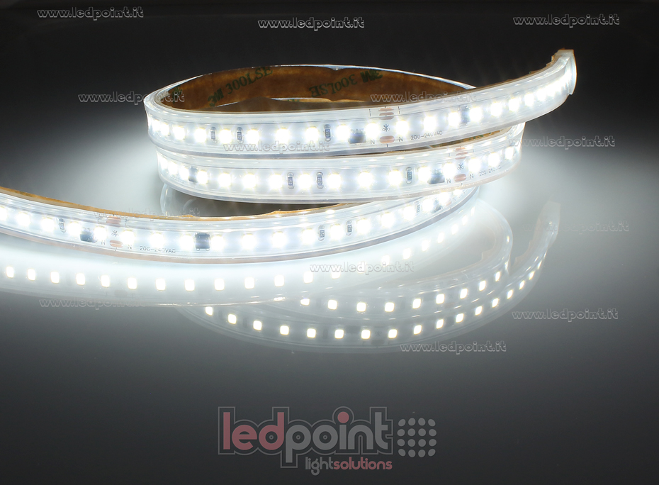 Striscia led 2835 230V IP65 4000K 130led/m