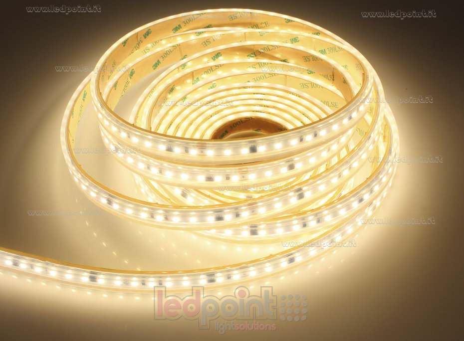 Striscia led 2835 230V IP65 3000K 120led/m