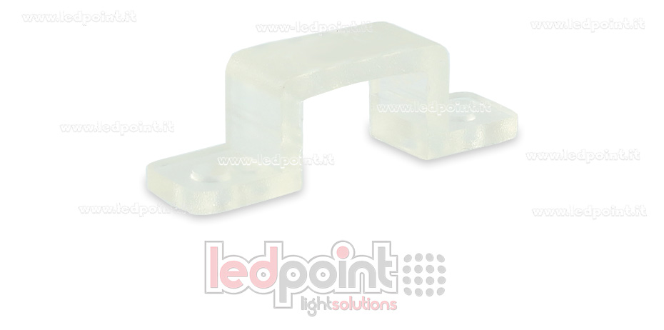 Graffa di montaggio in silicone per striscia led IP6x 12x4mm