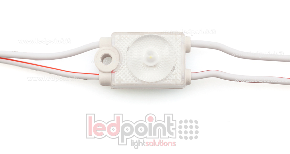 Modulo led 2835, 0,5W 24V, bianco caldo 3000K, IP65 con lente 175° Modulo led 2835, 0,5W 24V, bianco caldo 3000K, IP65 con lente 175°