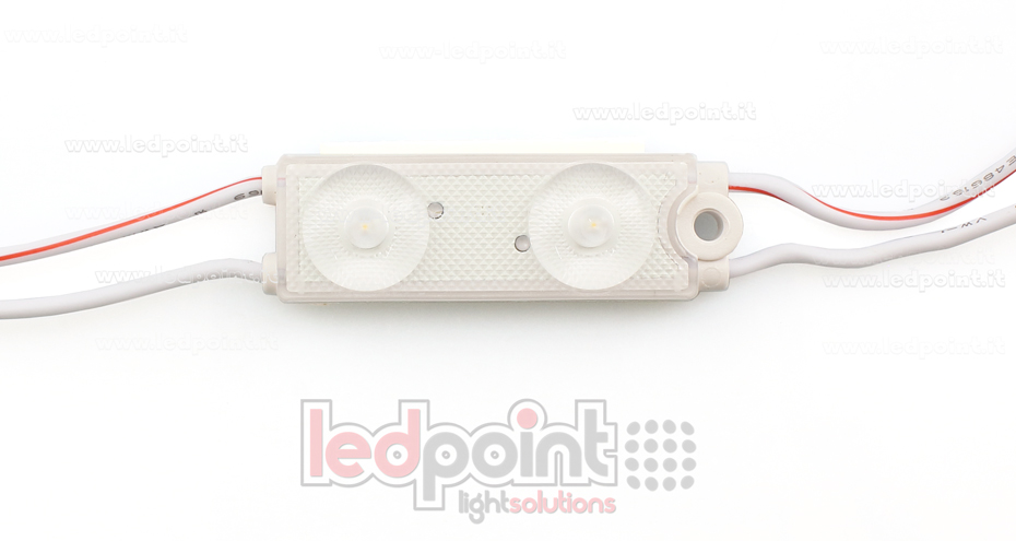 Modulo led 2835, 0,72W 24V bianco caldo 3000K, IP65 con lente 175° Modulo led 2835, 0,72W 24V bianco caldo 3000K, IP65 con lente 175°