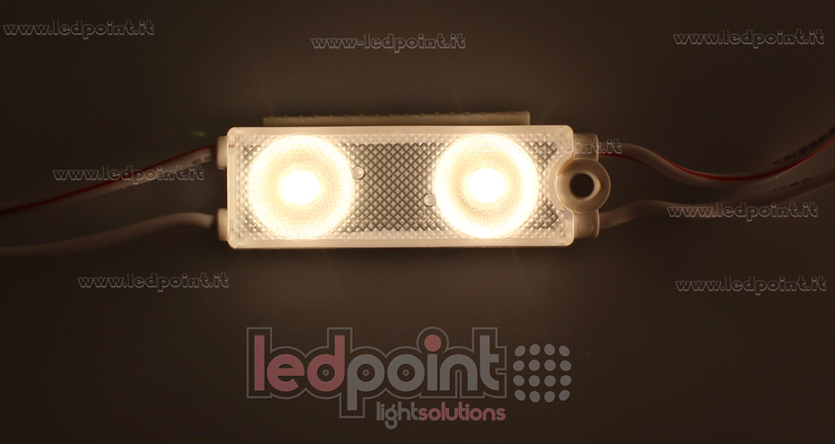 Modulo led 2835, 0,72W 24V bianco caldo 3000K, IP65 con lente 175° Modulo led 2835, 0,72W 24V bianco caldo 3000K, IP65 con lente 175°