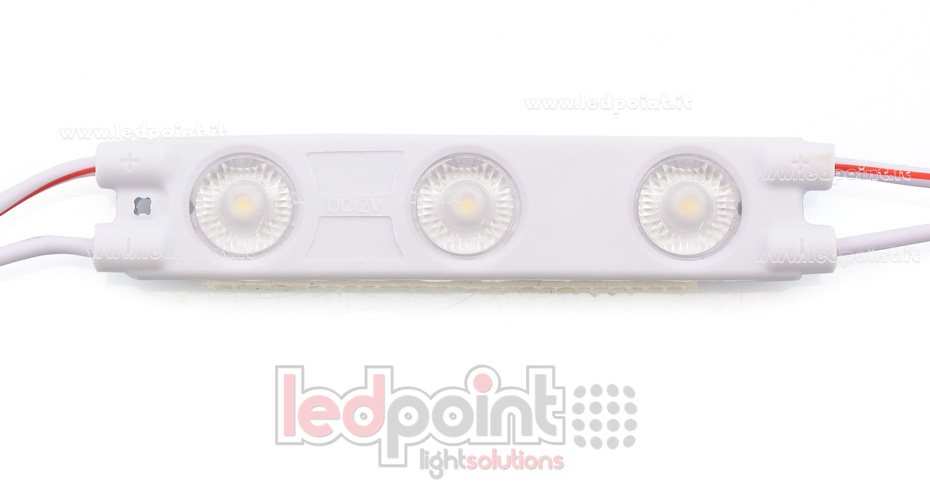 3 led module 2835, 1,2W 12V, warm white 3000K, IP65 with 165° lens 3 led module 2835, 1,2W 12V, warm white 3000K, IP65 with 165° lens