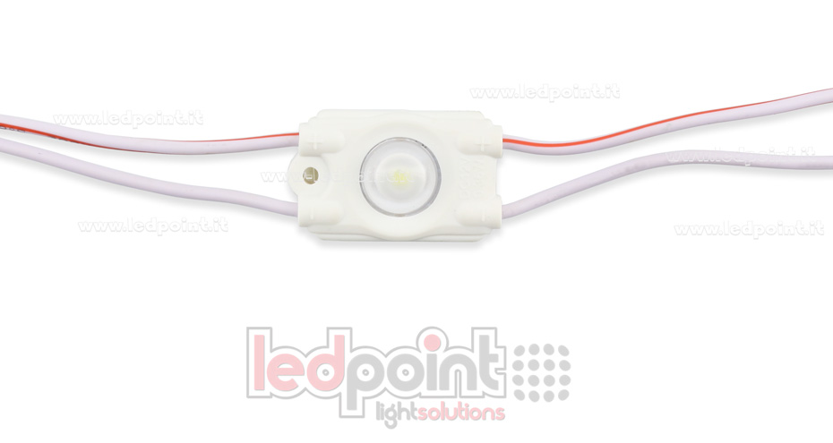 Modulo led 2835, 0,36W 12V, bianco freddo 6000-6500K, IP65 con lente 160° Modulo led 2835, 0,36W 12V, bianco freddo 6000-6500K, IP65 con lente 160°