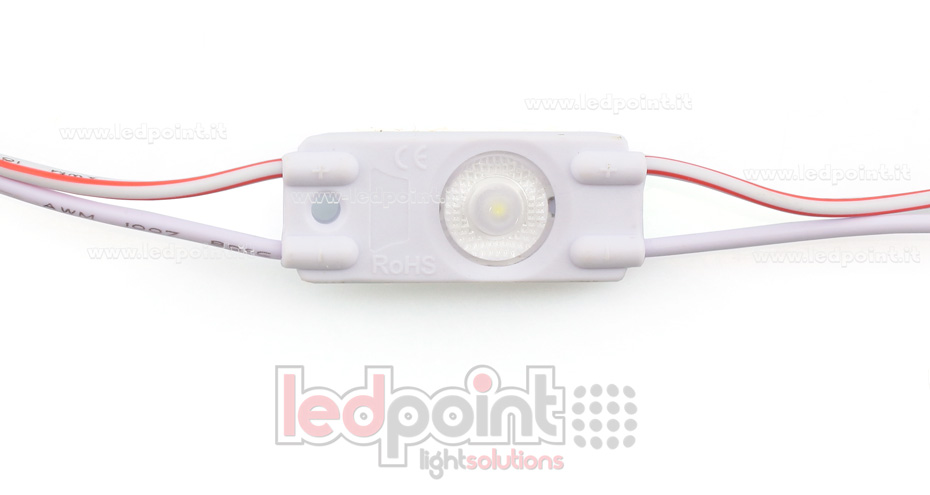 LED module 2835, 0,5W 12V, kaltweiß 6000-6500K, IP65 mit 165° Linse LED module 2835, 0,5W 12V, kaltweiß 6000-6500K, IP65 mit 165° Linse