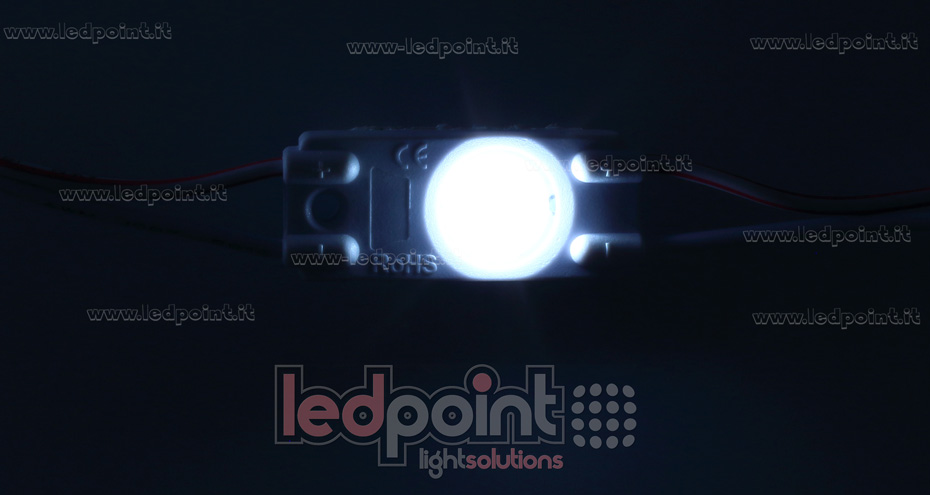 LED module 2835, 0,5W 12V, kaltweiß 6000-6500K, IP65 mit 165° Linse LED module 2835, 0,5W 12V, kaltweiß 6000-6500K, IP65 mit 165° Linse