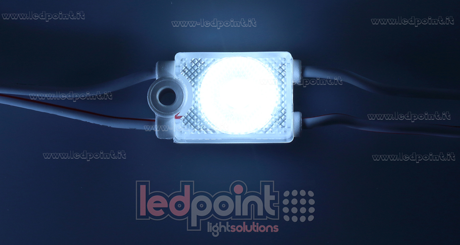 Modulo led 2835, 0,5W 24V, bianco freddo 6000-6500K, IP65 con lente 175° Modulo led 2835, 0,5W 24V, bianco freddo 6000-6500K, IP65 con lente 175°