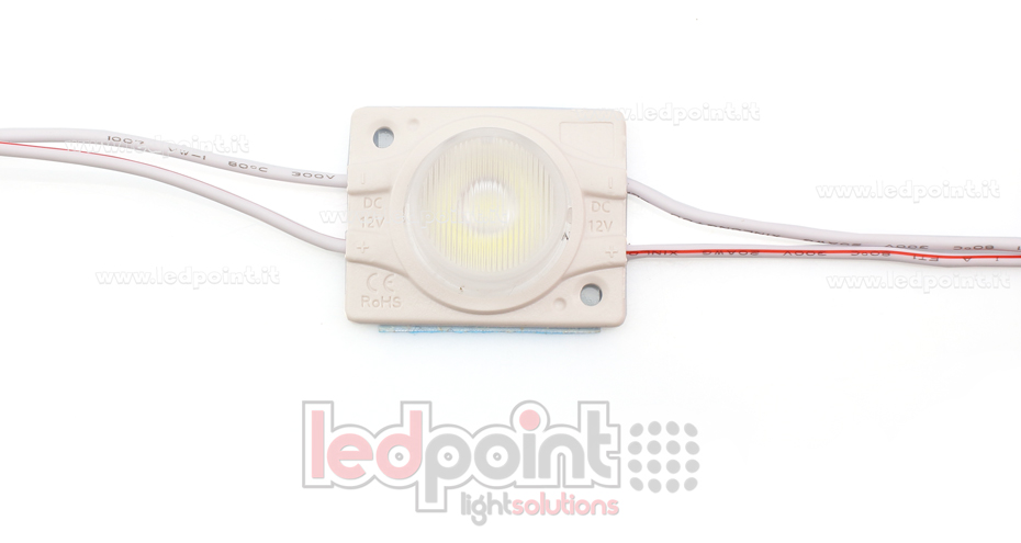 LED module 3030 Philips 2,4W 12V cold white 6000-7000K, IP65 with 18°*45° lens LED module 3030 Philips 2,4W 12V cold white 6000-7000K, IP65 with 18°*45° lens