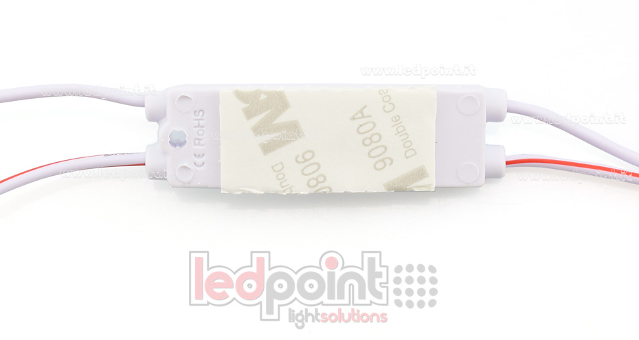 2 led module 2835, 0,72W 12V, cold white 6000-6500K, IP65 with 165° lens 2 led module 2835, 0,72W 12V, cold white 6000-6500K, IP65 with 165° lens